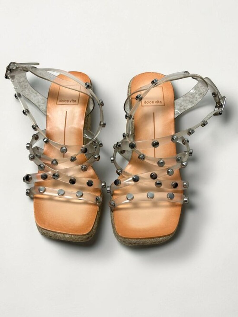 NWOT Unworn Dolce Vita Maxton Studded Espadrille Wedge Sandals Sz 6